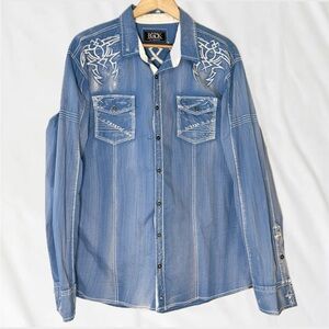 Buckle Black - Men’s Athletic Fit Denim Button Up